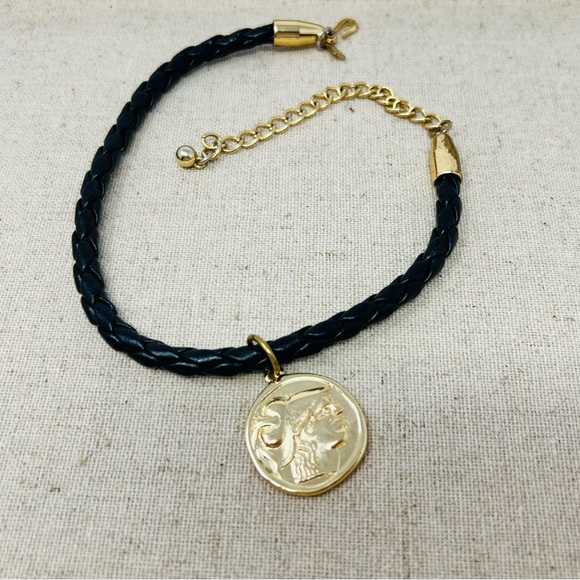 Kenneth Jay Lane Jewelry - Vintage Kenneth Jay Lane Gold Tone Greek Goddess Athena Rope Necklace